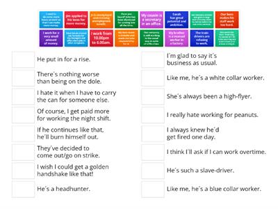 FCE/CAE/CPE Work Idioms (Match Up) - Part 1