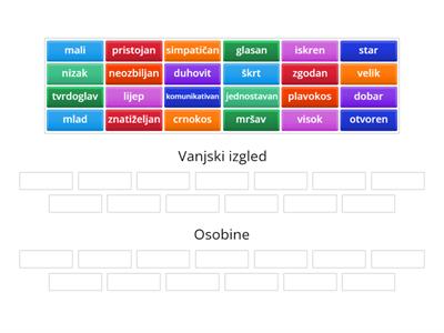 Vanjski izgled i osobine (razvrstavanje)