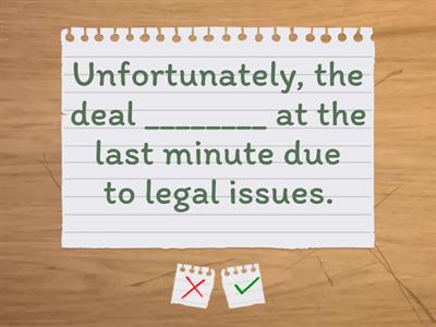 advanced phrasal verbs ( to complete) 