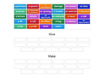 Give and make collocations