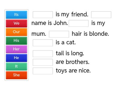 Personal and possessive adjectives