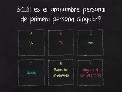 Pronombres personales (Cuestionario)