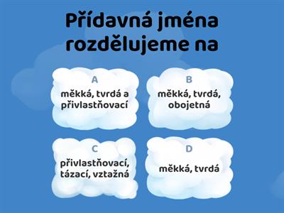  Přídavná jména - kvíz