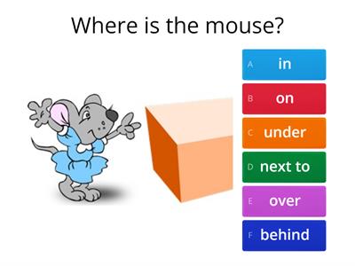 Prepositions - in on under next to over