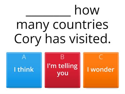 Embedded questions, statements or commands 9th.