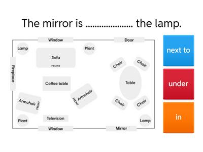 Prepositions of Place (Things in the house)
