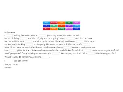 Writing an email to invite friend