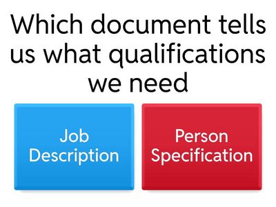 Job Description Vs Person Specification