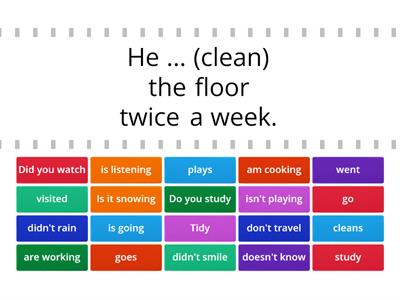 simple present, present continuous and simple past