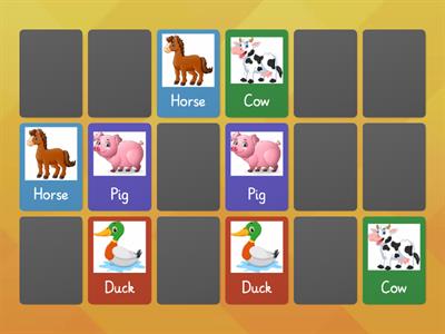 "Farm animals Memory Game!"