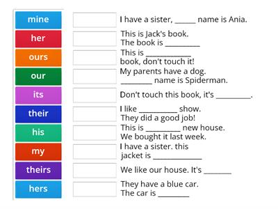 Possessive adjectives and possessive pronouns-2