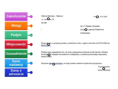 Podanie Anna Franchuk