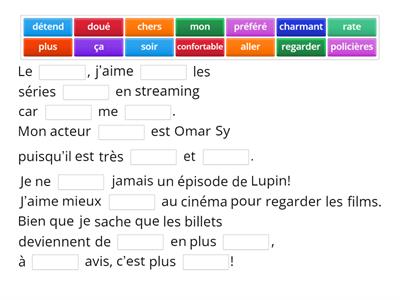 theme 1 Qu’est-ce que tu aimes regarder dans ton temps libre ?