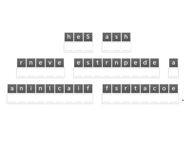 Organize the sentences with present perfect.