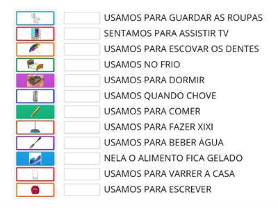 Linguagem receptiva - associação ao uso de objetos 