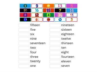 TLC: Can I read and write numbers 1-20 in numerals and words?