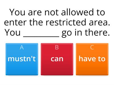 PIE U5A must, have to, can