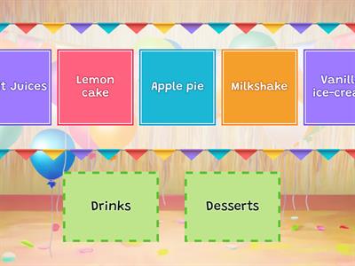 Drinks/Desserts Sorting game 
