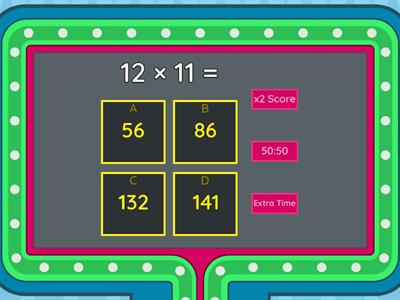 Multiplication Facts 1-12