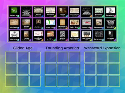 USH Era's FOUNDING AMERICA, WESTWARD EXPANSION, GILDED AGE