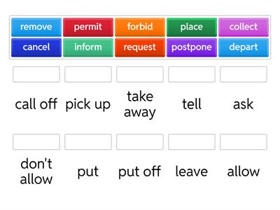 Match formal verbs with their informal equivalents 
