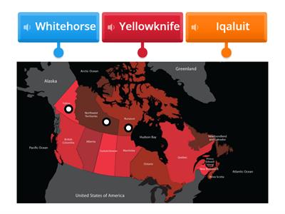 Northern Canadian capital cities: Label the map