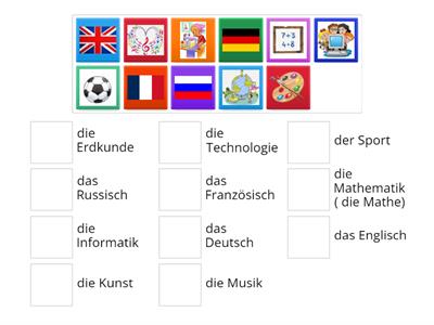  Fächer in der Schule