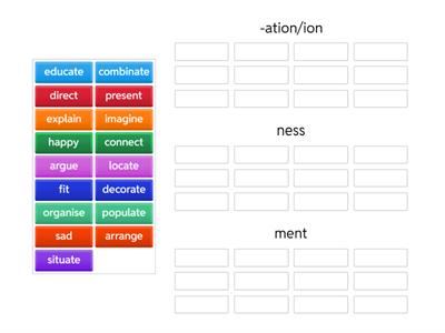Nouns -ation/ition/ion