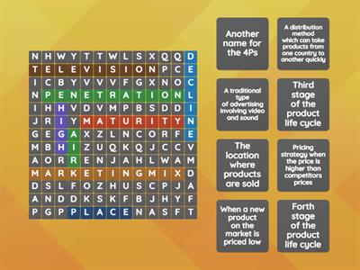 Marketing Mix - Wordsearch