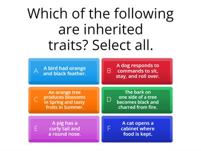 Quiz - Inherited Traits