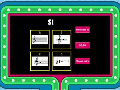 Notes de la clau de sol: sol la si do'