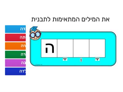 תבניות מילים - דיוק קריאה וכתיבה