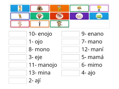 Lección "ojo" "mamá" y "mano"