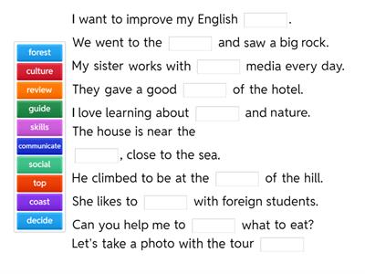 Complete the sentences