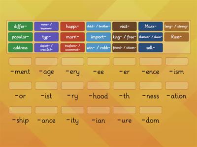 Suffixes (nouns) ОГЭ Английский язык