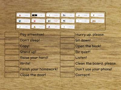 Classroom Commands in English and Spanish