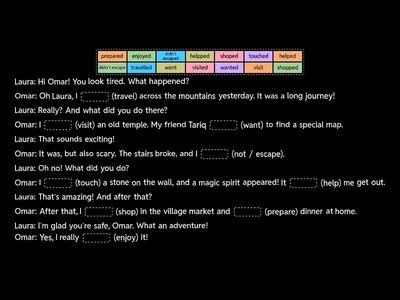 Complete the text in the past
