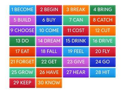 EF PRE-INTERMEDIATE – IRREGULAR VERBS 1