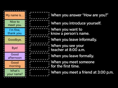 Greetings & Situations