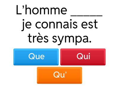Qui / Que relative pronoun
