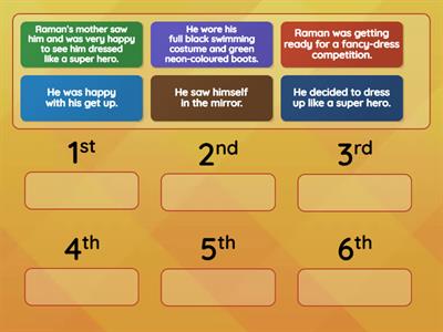 Arrange the sentences in the order you heard.