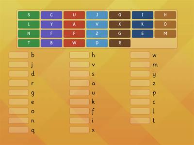 Match the letters of the ABC