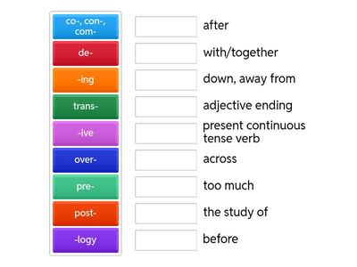 Prefixes and Suffixes