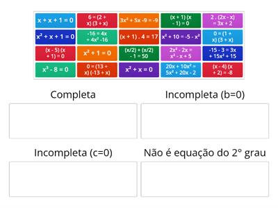 Equação do 2° Grau: Completa e Incompleta