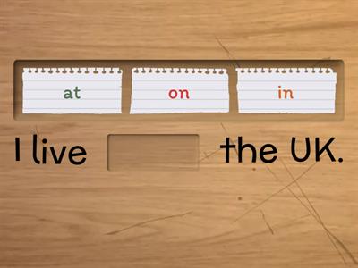 Prepositions of Place: at on in (E2)