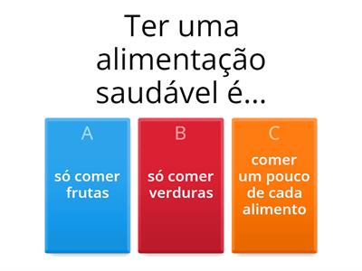 Quiz sobre Alimentação Saudável