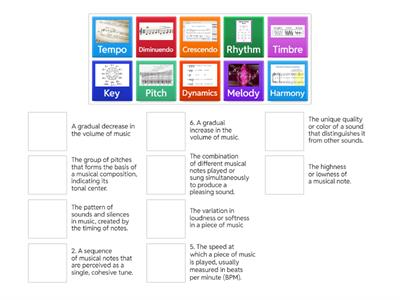 match the musical terms with their definitions