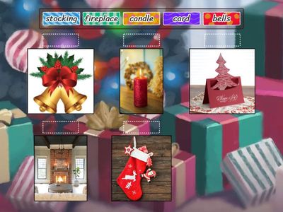 Annemie English - 아느미 잉글리시 - 원어민 영어 교습소 Christmas Word List 5: Christmas items - Match: word & picture