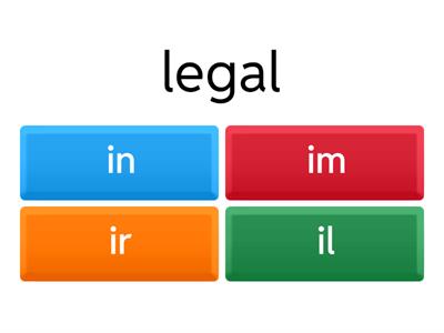 Complete Preliminary/ U12: Negative prefixes
