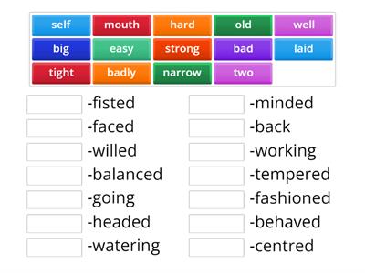 2B2 1B Compound adjectives (matching halves)